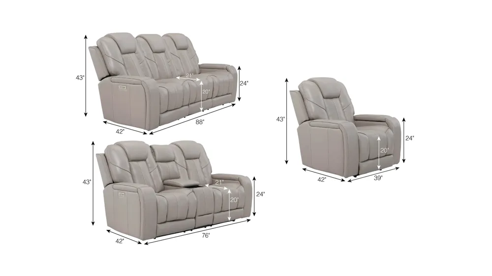 Starlight 3-pc. Triple Power Living Room Set | Raymour & Flanigan
