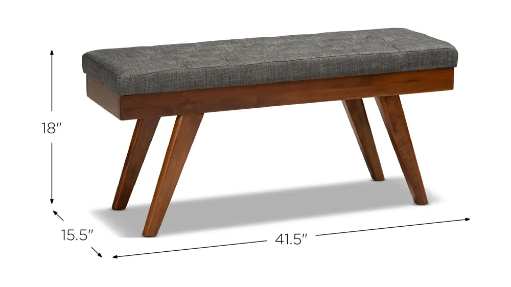 Alona Fabric Upholstered Wood Bench Dimensions