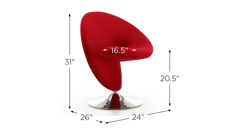 Curl Swivel Accent Chair Dimensions