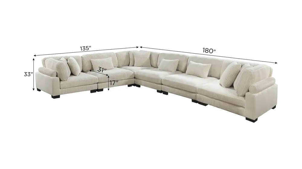 Maverick 6-pc. Sectional Dimensions