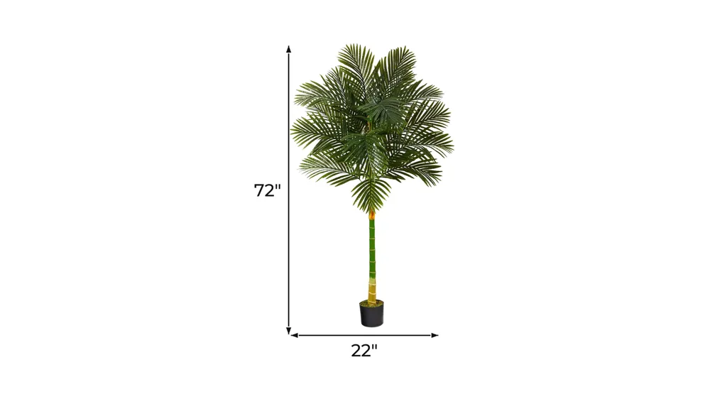 6ft. Golden Cane Artificial Palm Tree Dimensions