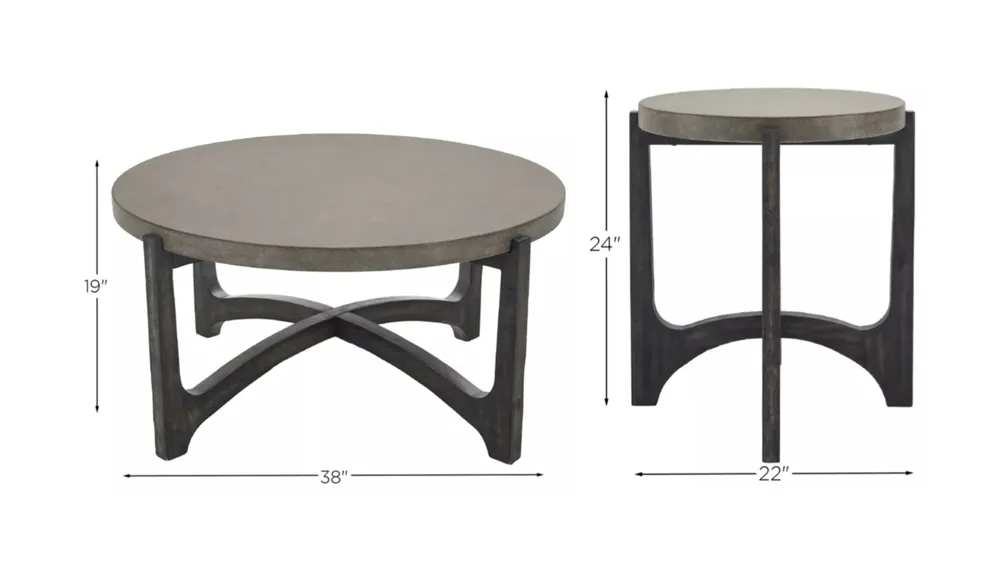 Gerald 3-pc. Occasional Tables Dimensions