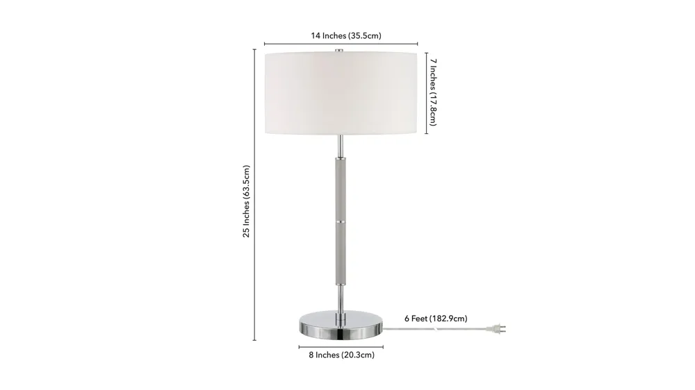 Cassius 2-Bulb Table Lamp Dimensions