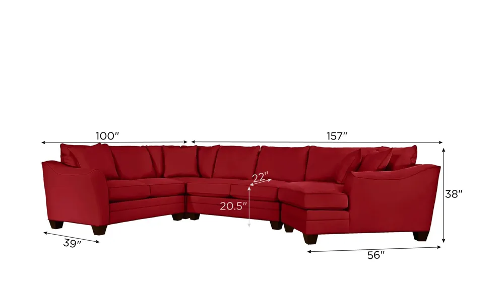 Foresthill 4-pc. Right Hand Cuddler with Loveseat Sectional Sofa Dimensions