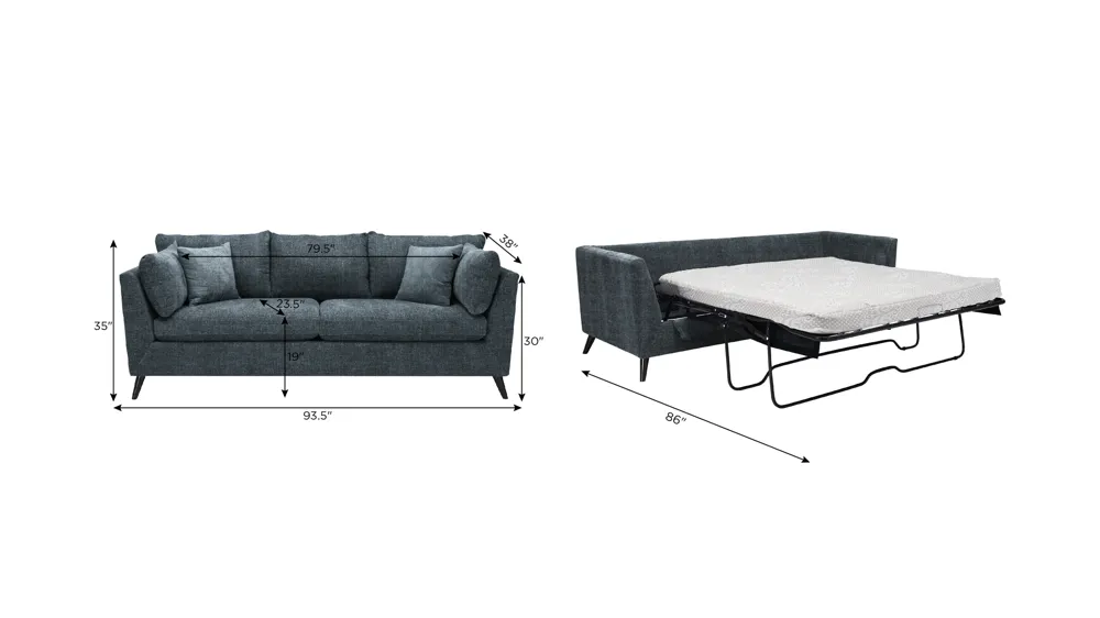 Caruso Queen Sleeper Sofa Dimensions