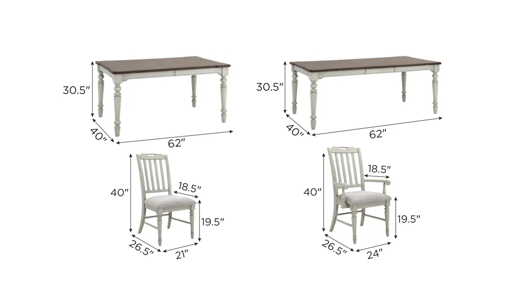 Saybrook 7-pc. Dining Set Dimensions