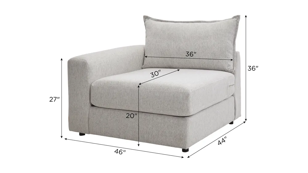 Durango Left Arm Facing Chair Dimensions