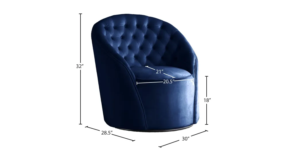 Alessio Velvet Accent Chair Dimensions
