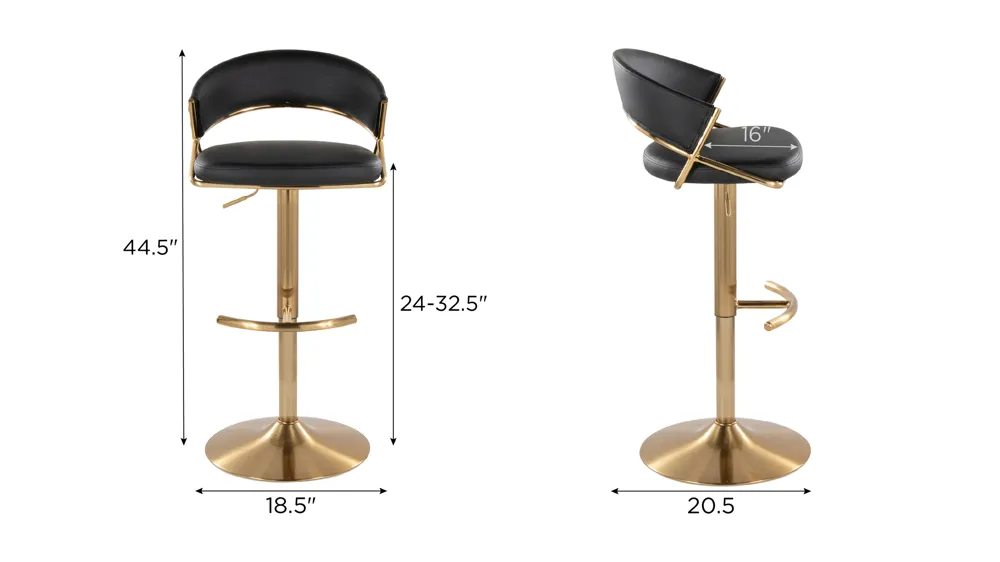Jie Adjustable Barstool - Set of 2 Dimensions