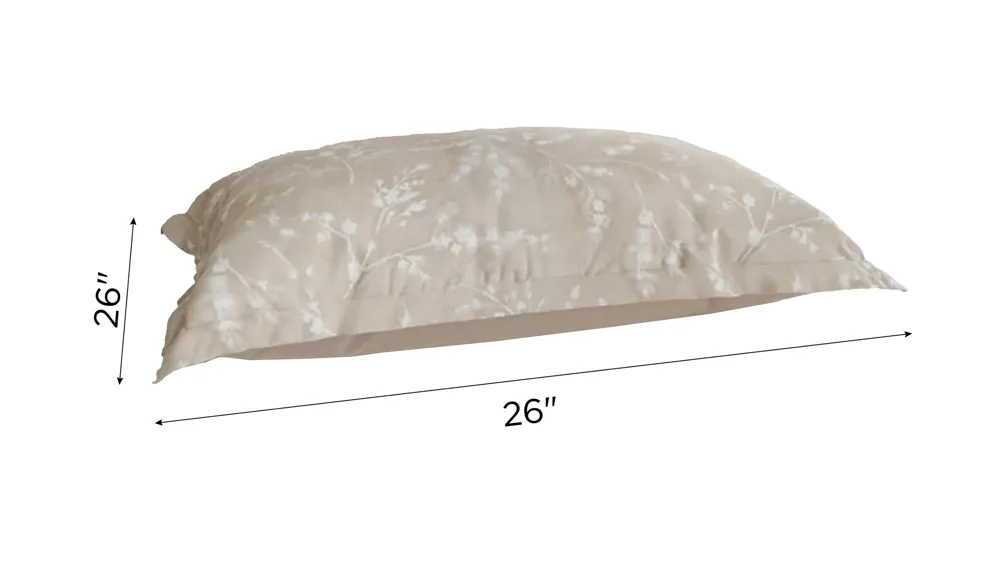 PureCare Floral Press Pillow Sham Set - Euro Dimensions