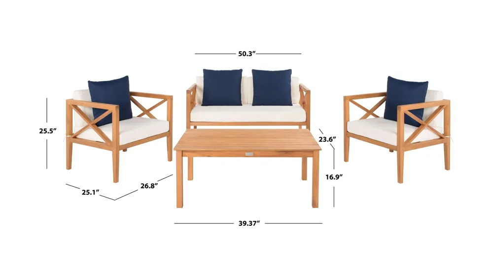 Johannes 4-pc. Patio Set Dimensions