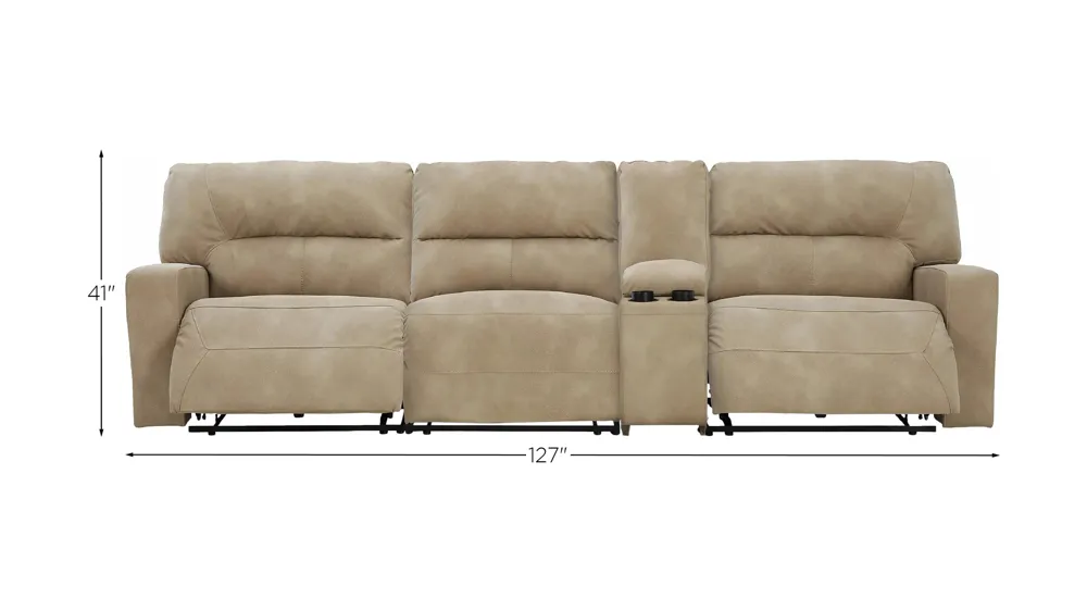 Next-Gen DuraPella 3-Piece Power Reclining Sectional Dimensions