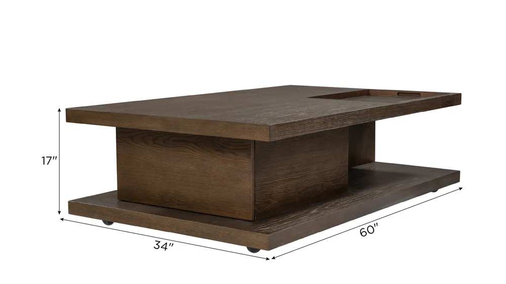Athens Coffee Table with Casters Dimensions
