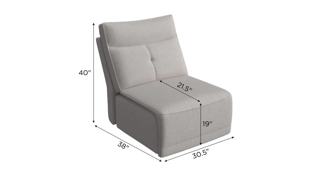 Graceland Armless Chair Dimensions