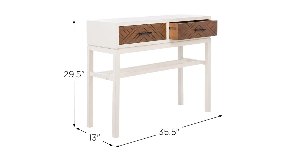 Dryden 2 Drawer Console Table Dimensions