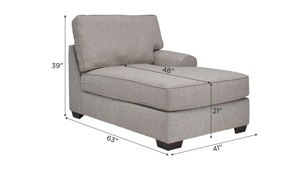 Suzanne Right Arm Facing Chaise Dimensions