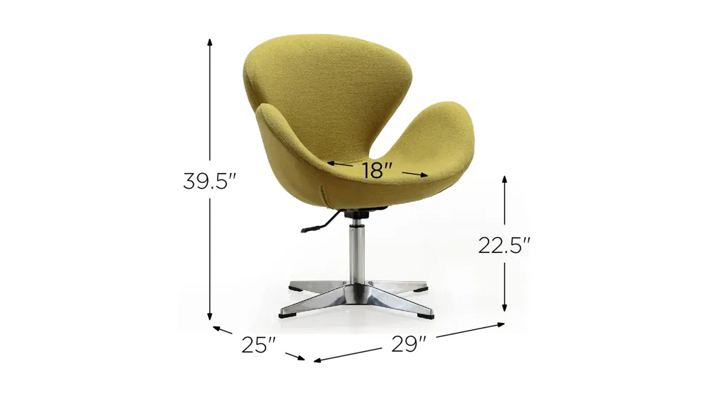 Raspberry Adjustable Swivel Chair (Set of 2) Dimensions