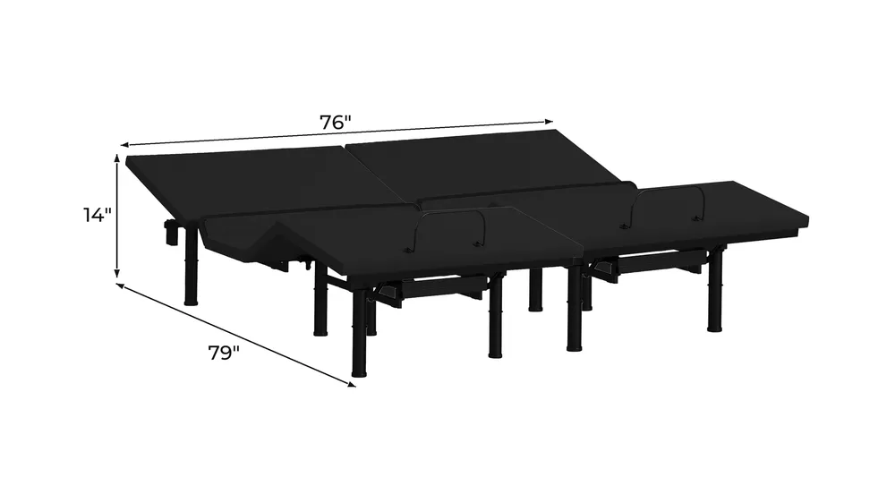 Reverie 5M Adjustable Base Dimensions