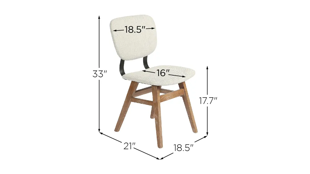 Fraser Dining Chair- Set of 2 Dimensions