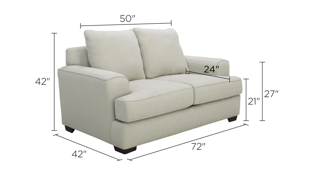 Marisa Chenille Loveseat Dimensions