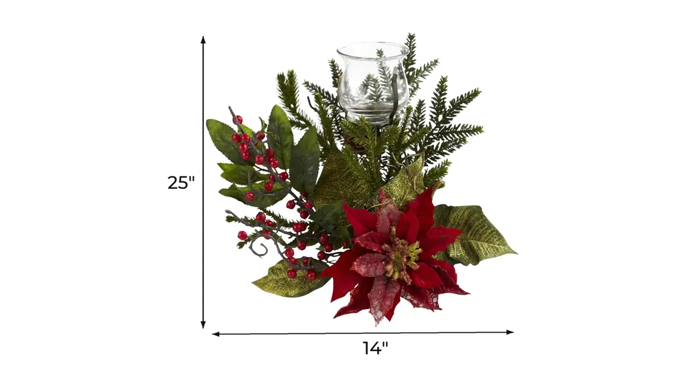 Poinsettia Candelabrum Dimensions