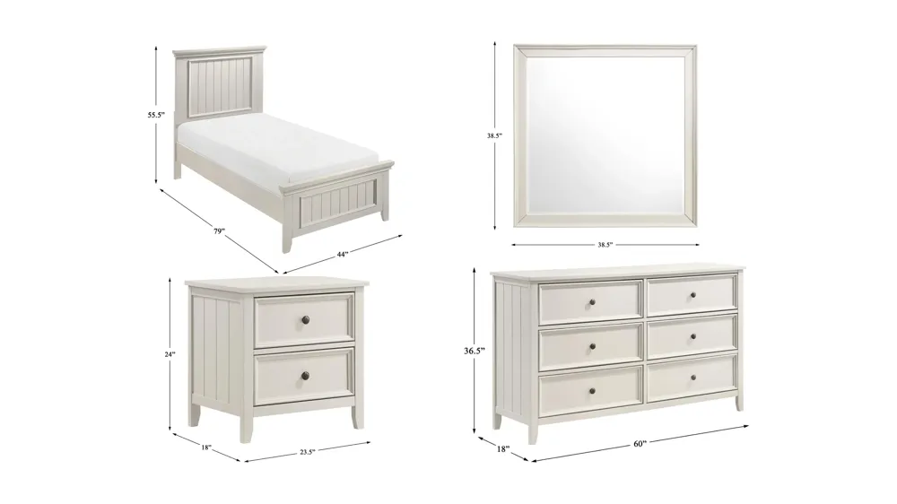 Serena 4pc. Bedroom Set Dimensions