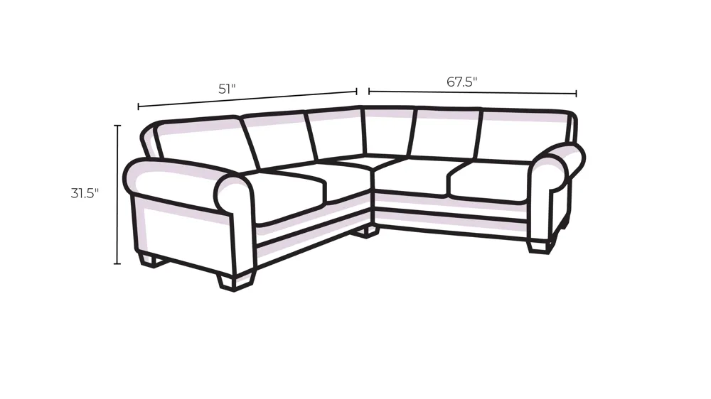 Westwood Right Arm Facing Chaise Dimensions