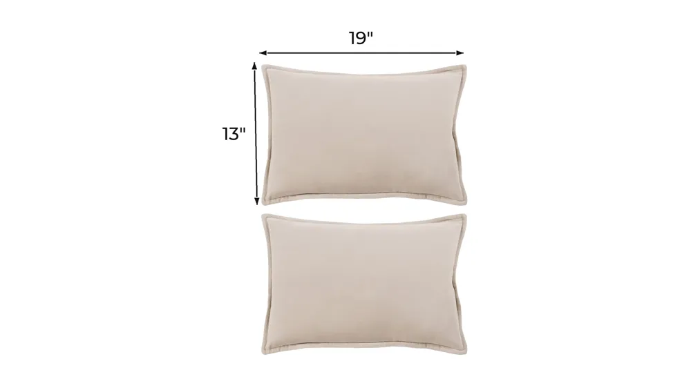 Cotton Velvet 13" x 19" Throw Pillow Set - 2 Pc. Dimensions