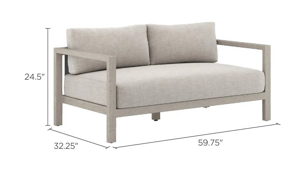 Solano Outdoor Loveseat Dimensions