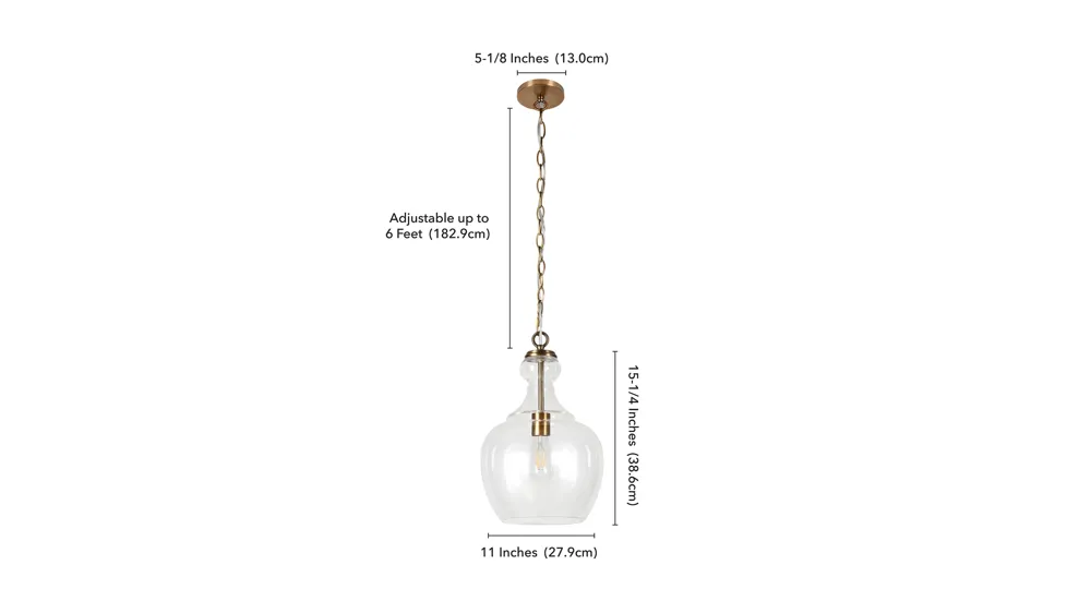 Santos Clear Glass Pendant Dimensions