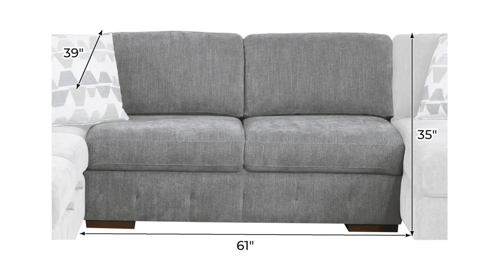 Dolman Armless Loveseat Dimensions