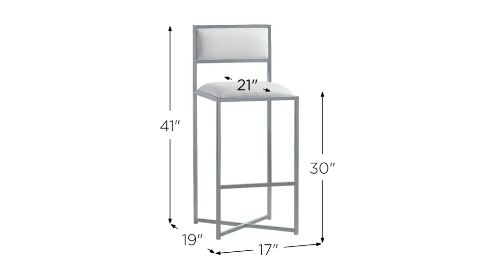 Amalfi X-Base Bar Stool- Set of 2 Dimensions