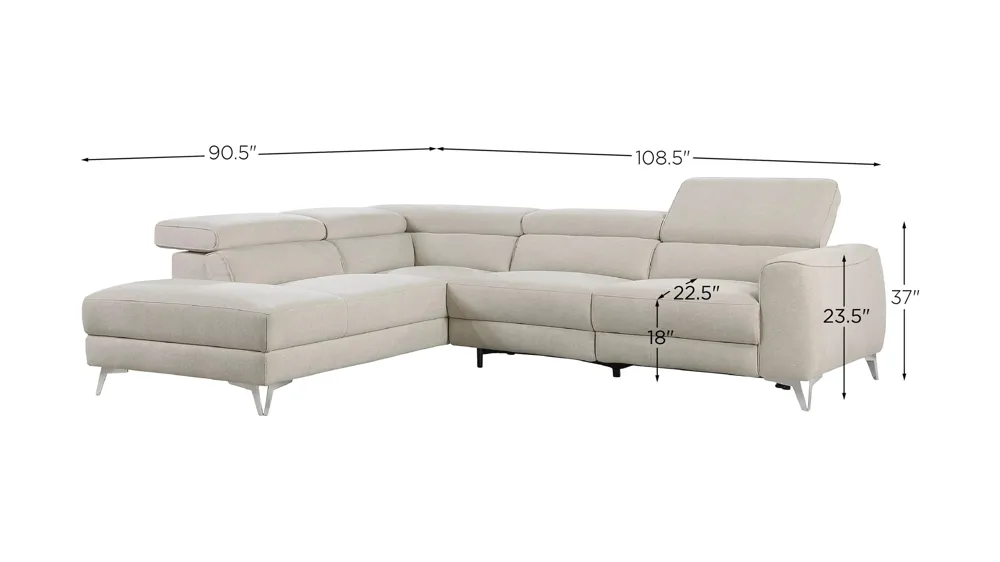 Legrande 2-pc. Power Sectional Dimensions