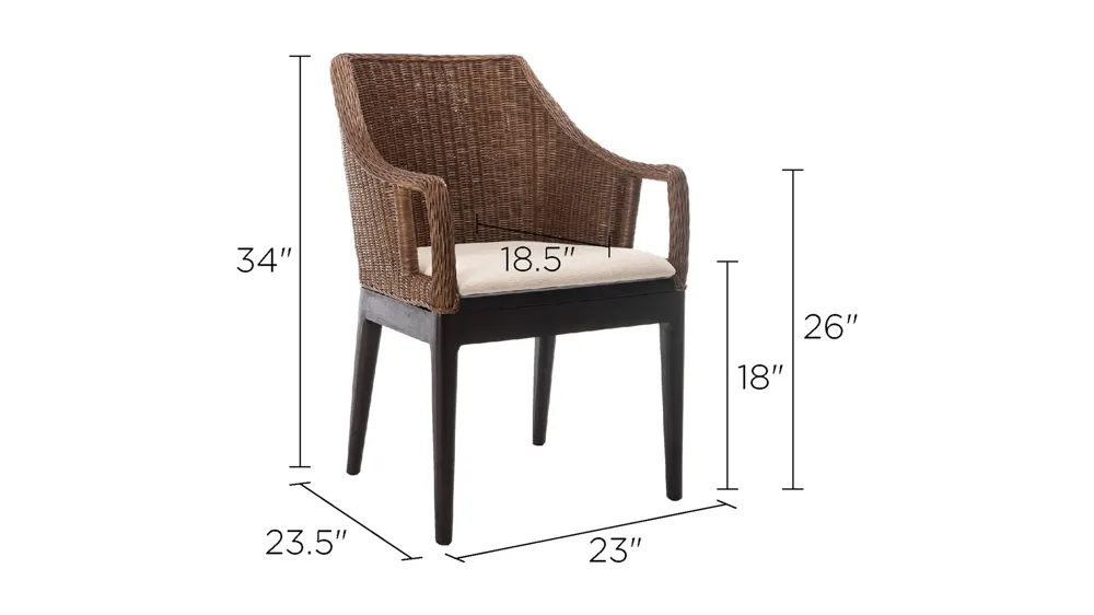 Marlon Arm Chair Dimensions
