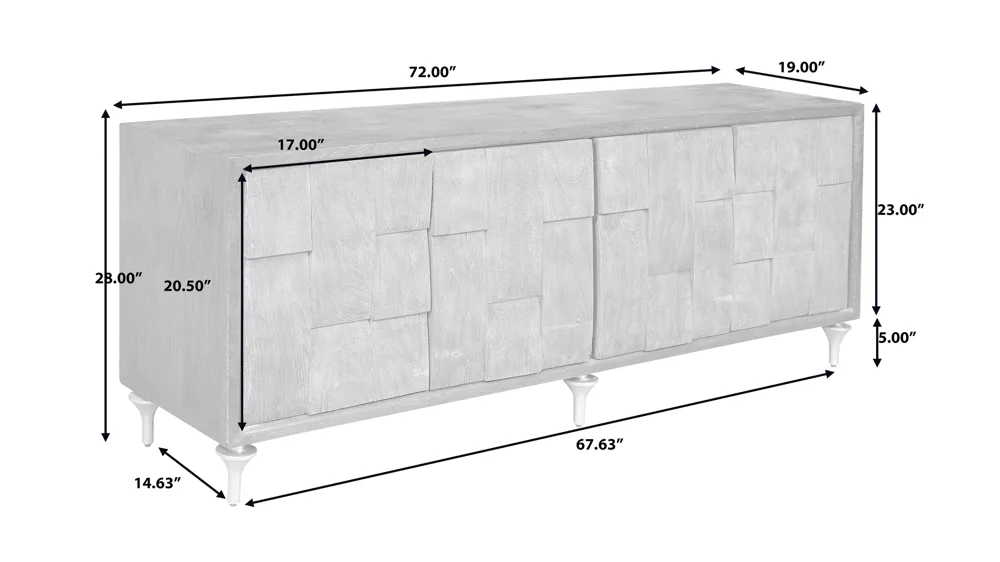 Grace 4-Door Entertainment Console Dimensions
