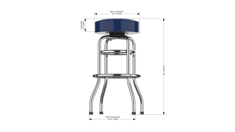 NFL Backless Swivel Bar Stool Dimensions