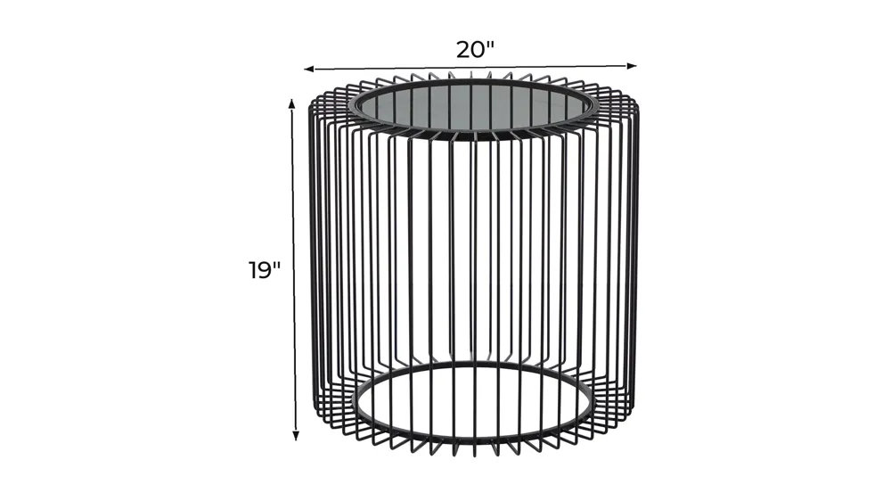 Ivy Collection Basket Accent Table Dimensions