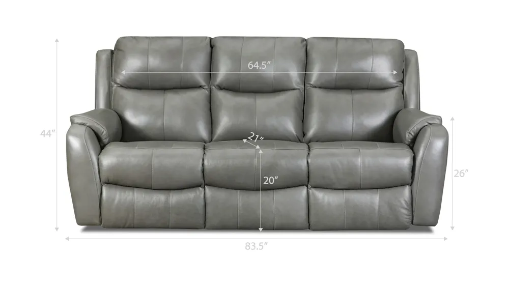 Stevens Reclining Leather Sofa Dimensions