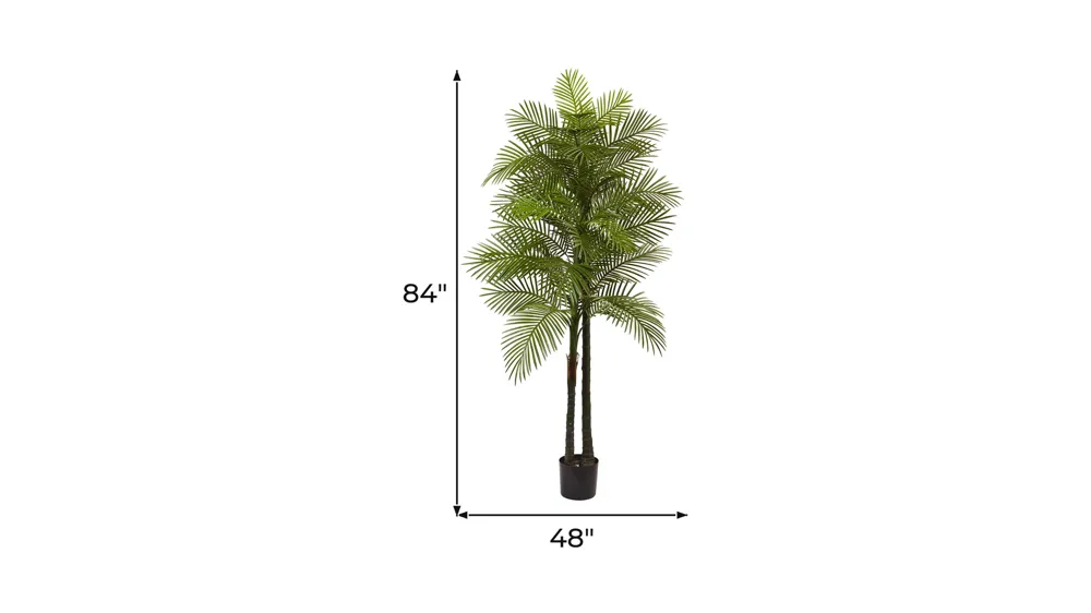 Double Robellini Palm Artificial Tree (Indoor/Outdoor) Dimensions