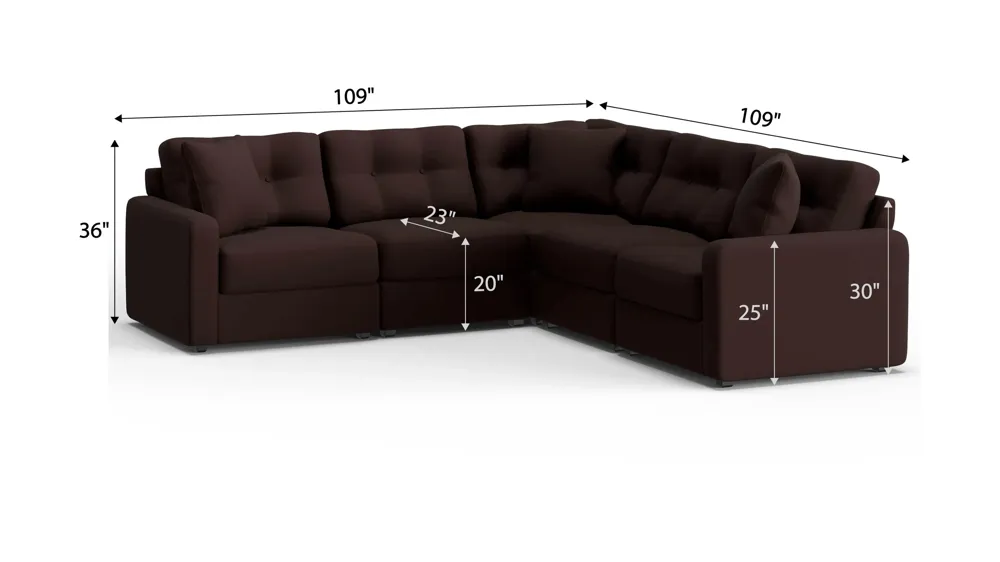 ModularOne 5-pc. Sectional Dimensions