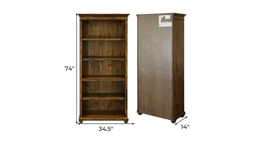 Porter Traditional Wood Open Bookcase Dimensions