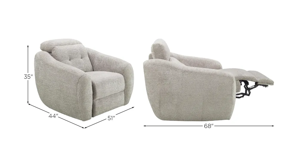 Carson Dual Power Swivel Recliner Dimensions