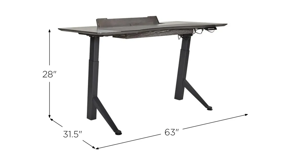 Enzah 63" Sit/Stand Desk Dimensions