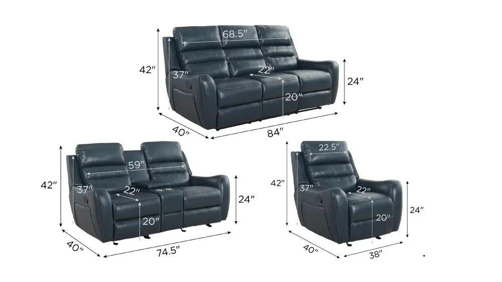 Keegan Living Room Set Dimensions