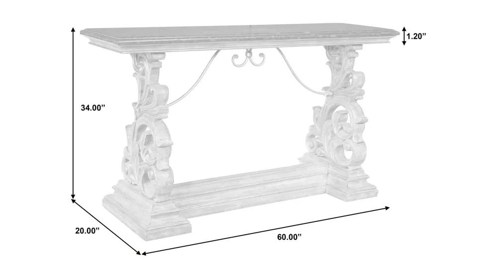Pulaski Accents Italiante Console Table Dimensions