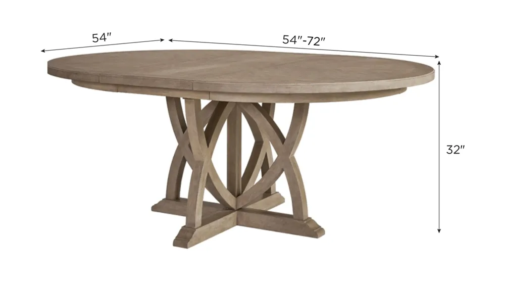 Citrus Heights Dining Table w/Leaf Dimensions