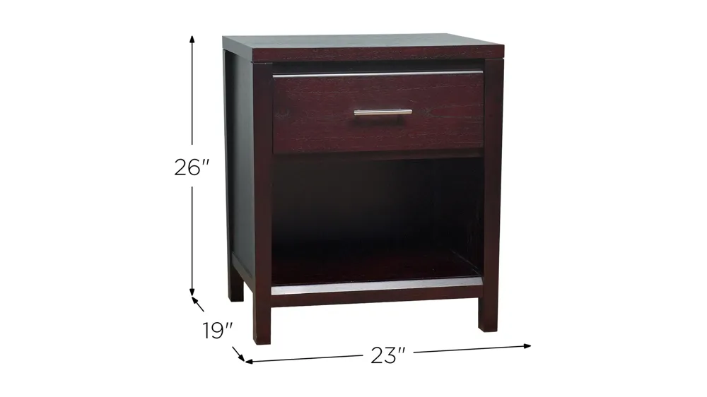 Nevis Charging Station Nightstand Dimensions