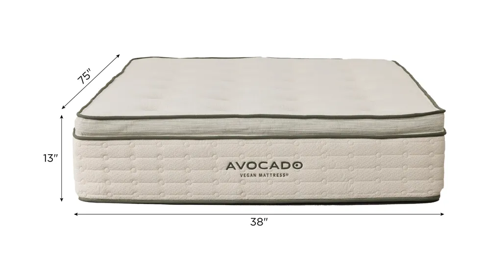 Avocado Vegan Plush Pillow Top Mattress Dimensions