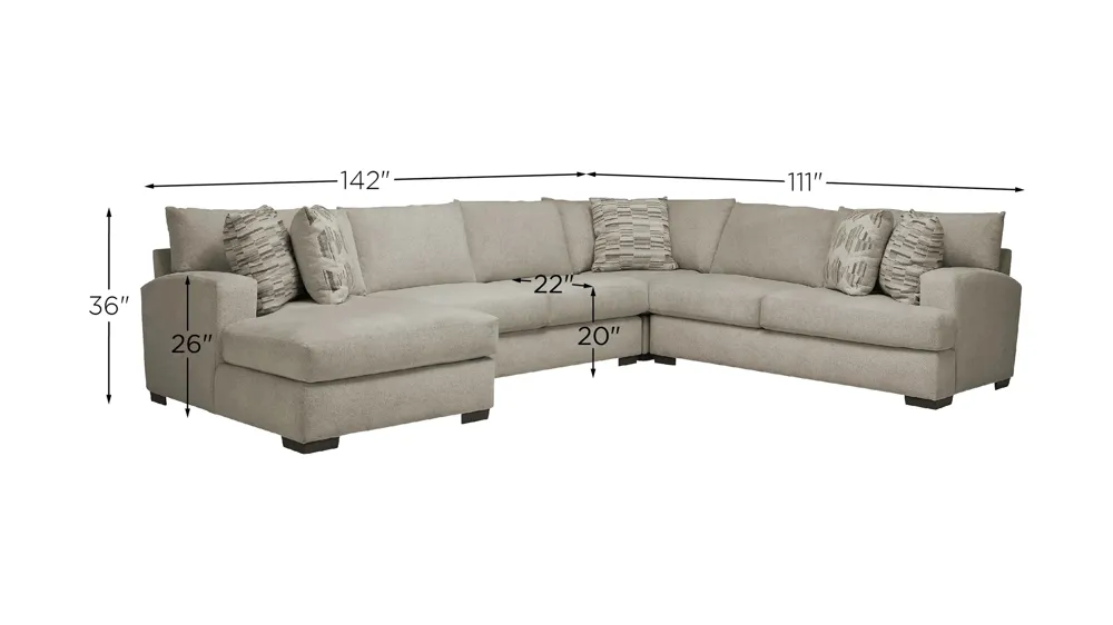 Haley 4-pc. Sectional Dimensions