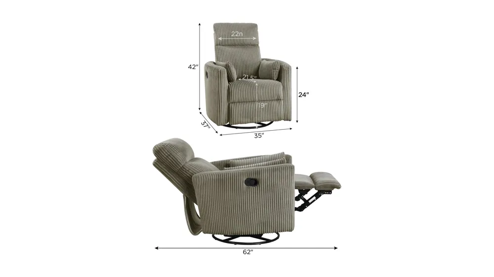Maverick Swivel Glider Recliner Dimensions